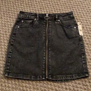 Garage Denim Zip Up Skirt